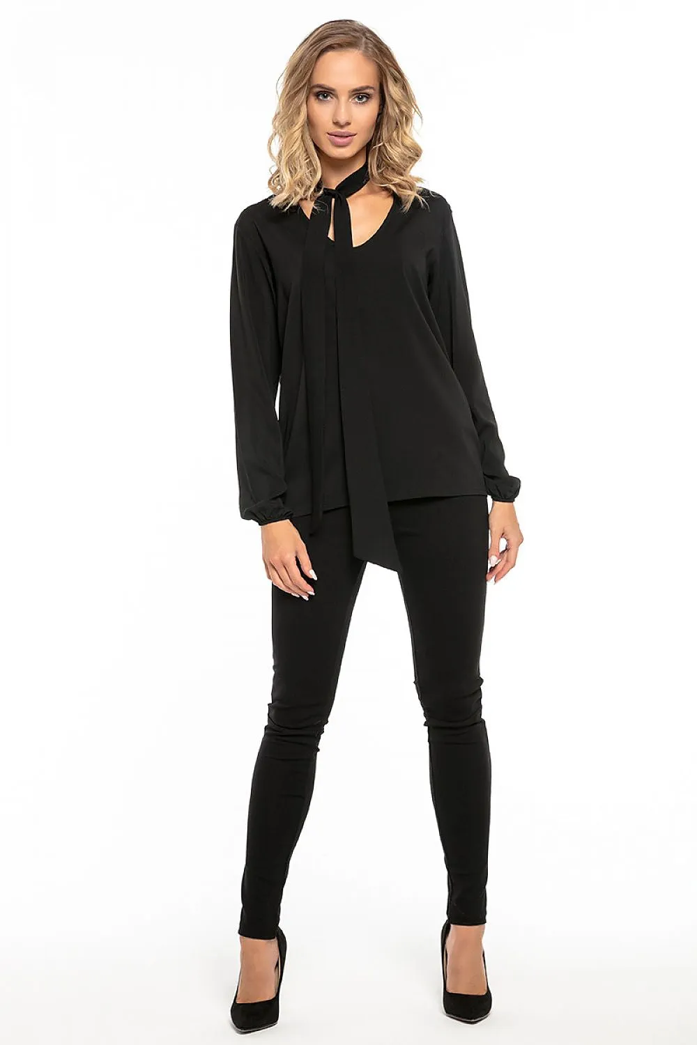 Chic Deep Neck Chiffon Blouse