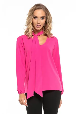 Chic Deep Neck Chiffon Blouse