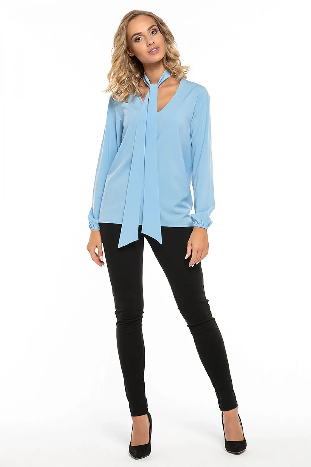 Chic Deep Neck Chiffon Blouse