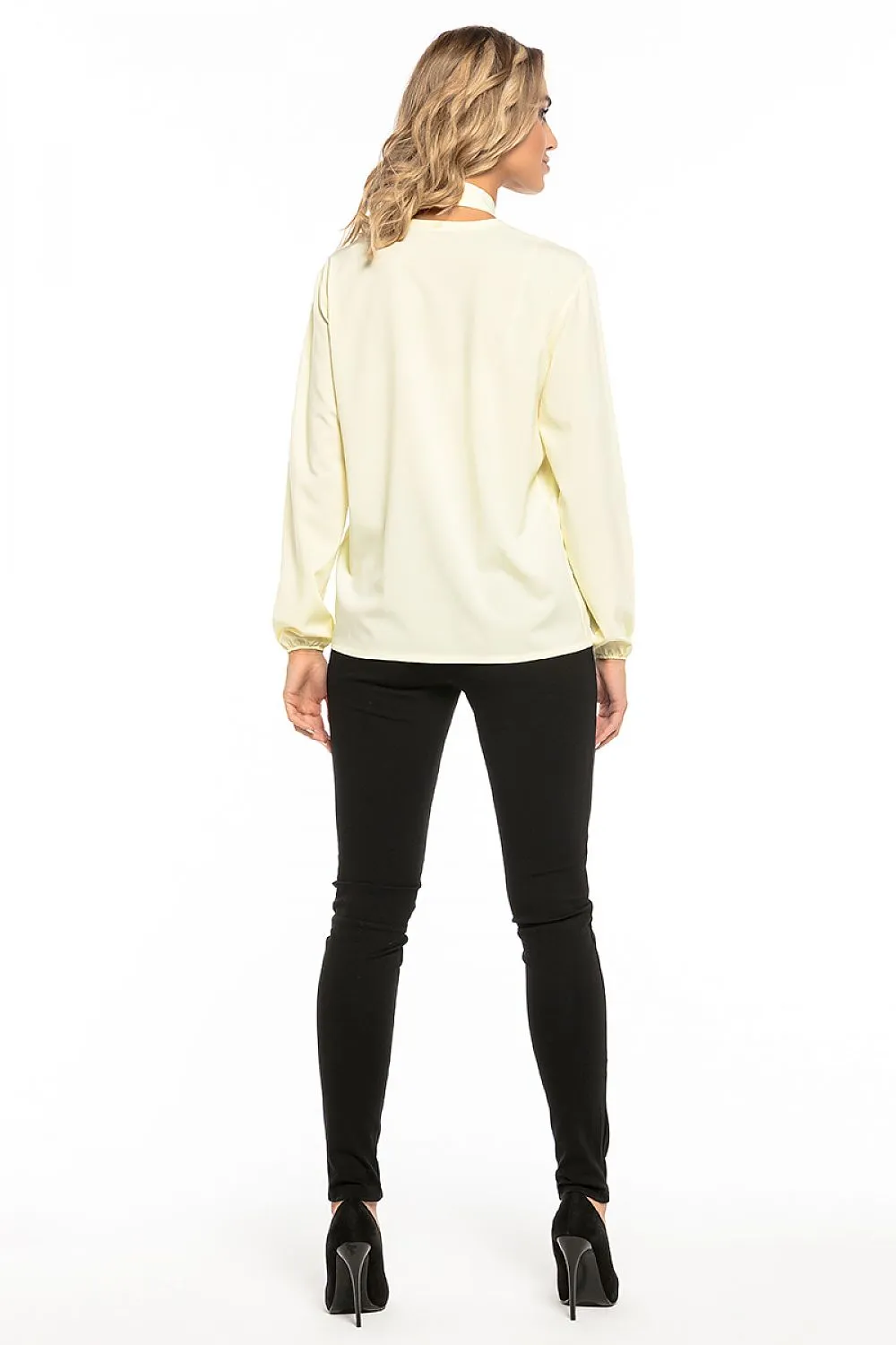 Chic Deep Neck Chiffon Blouse