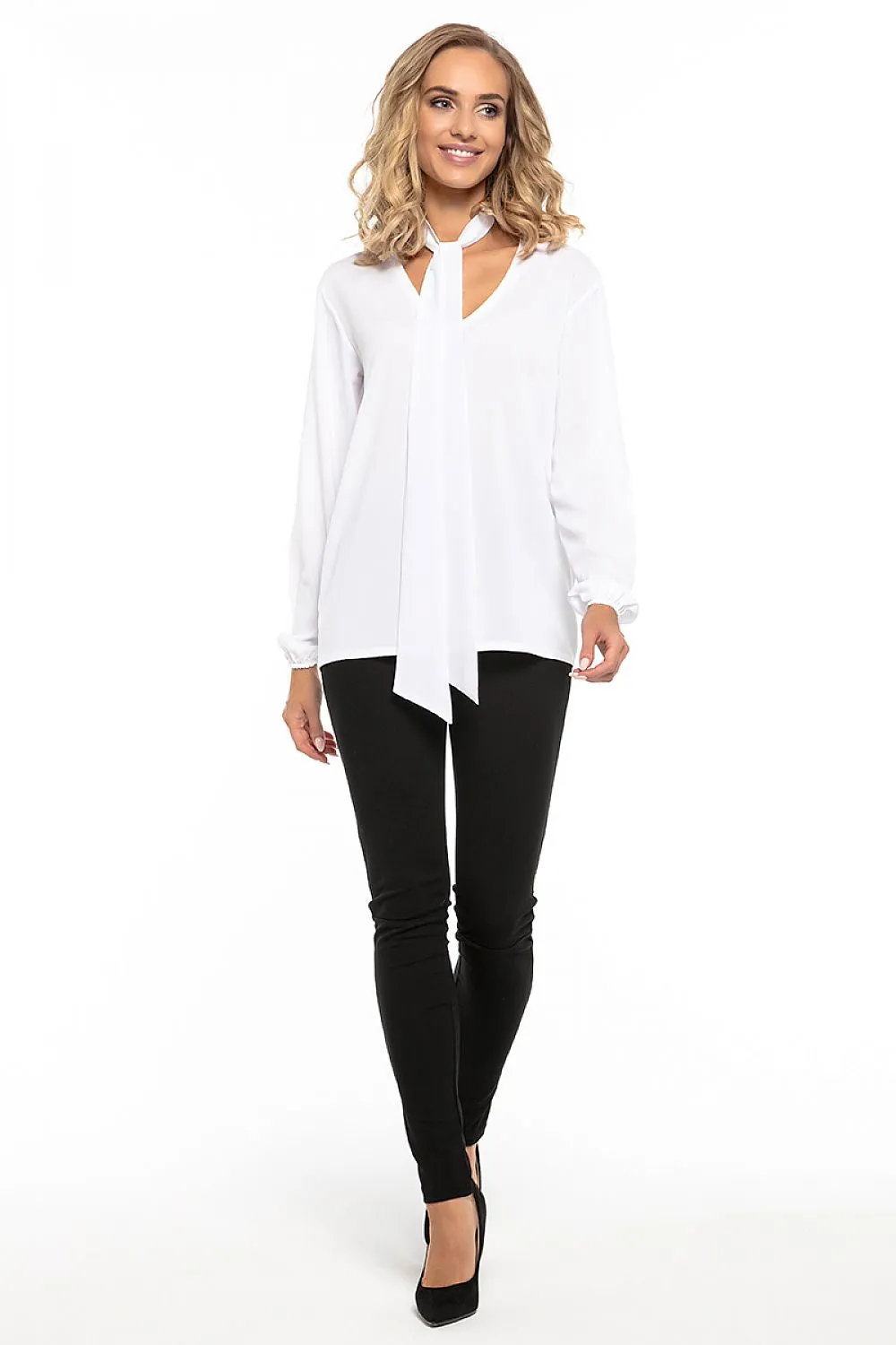 Chic Deep Neck Chiffon Blouse