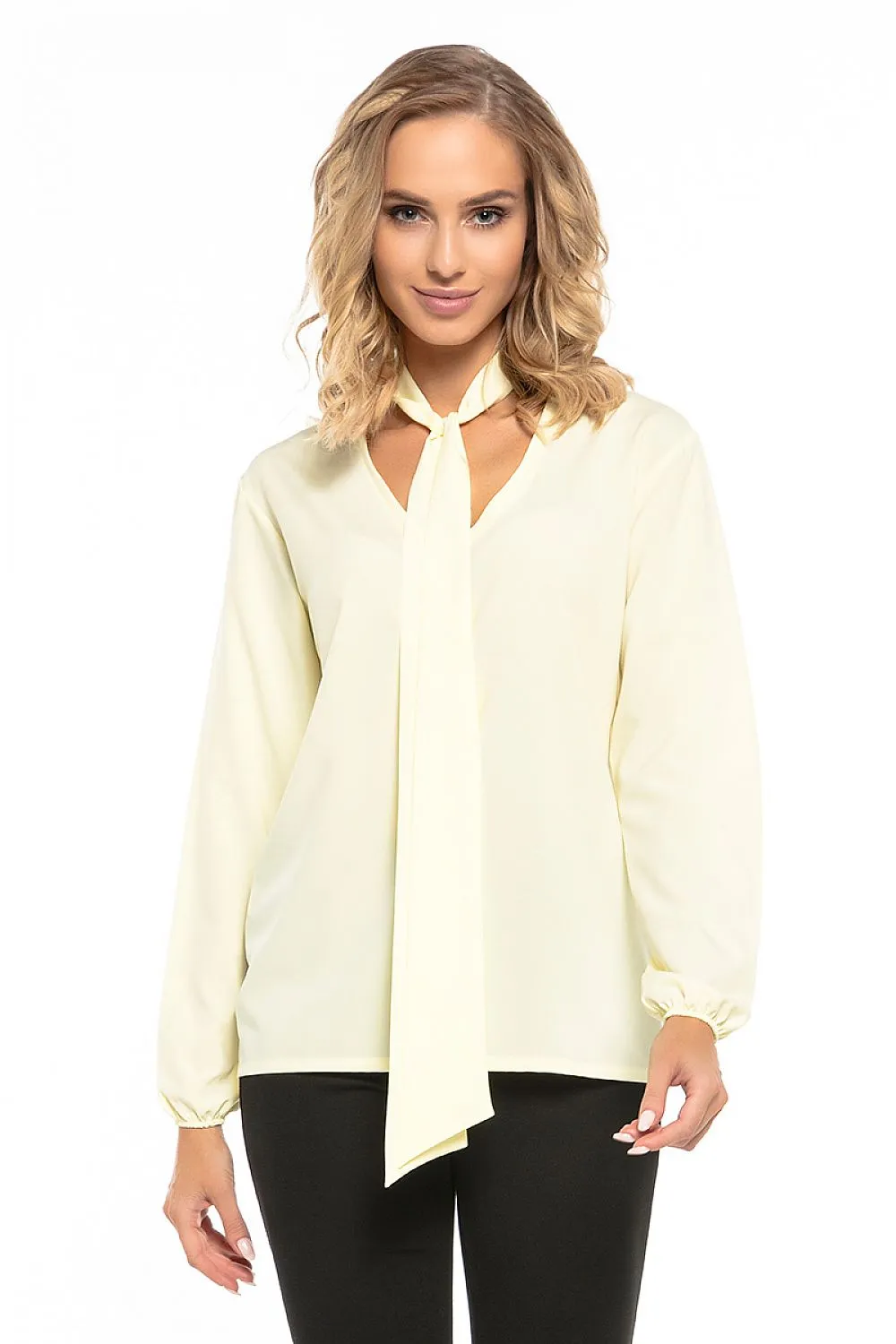 Chic Deep Neck Chiffon Blouse