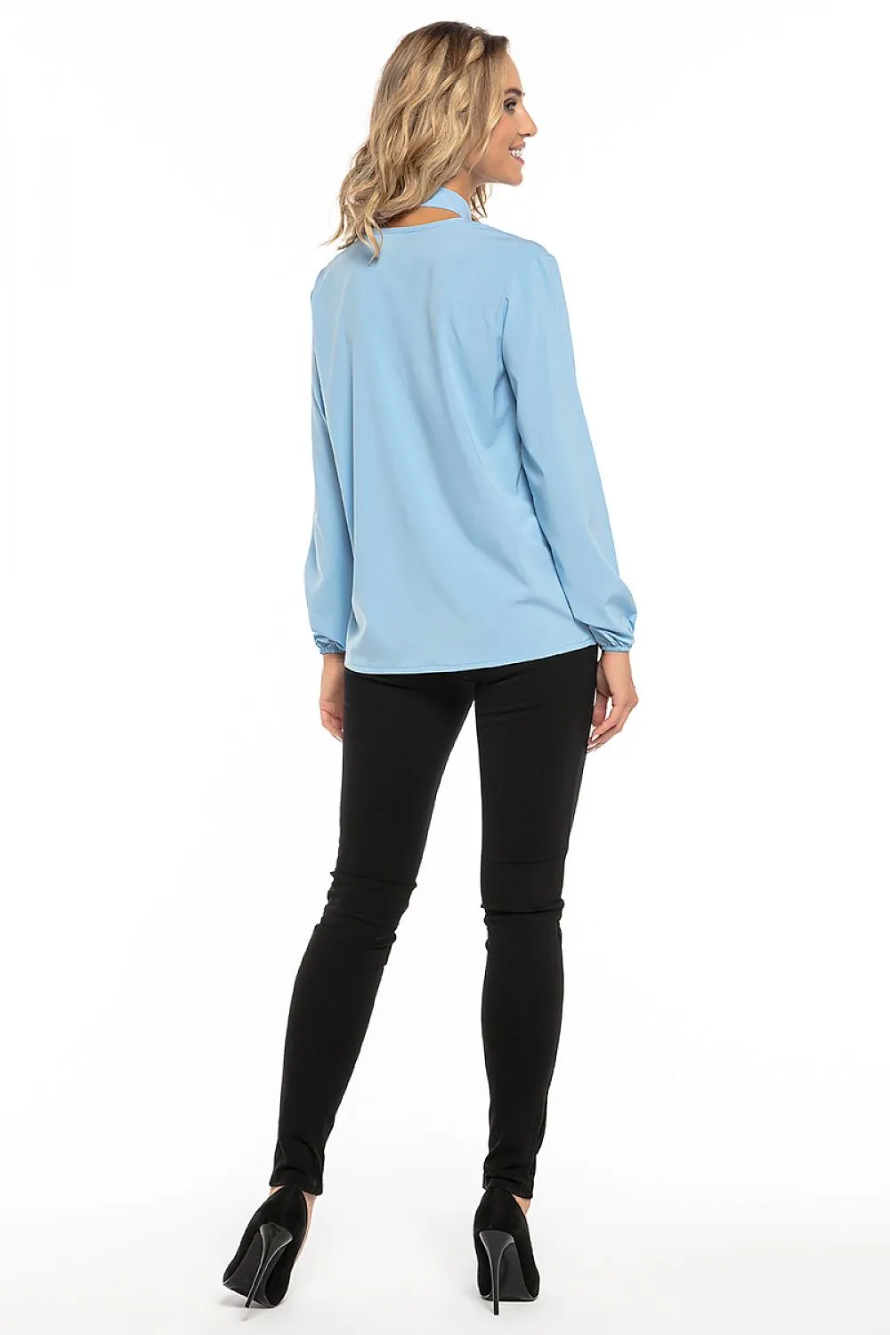 Chic Deep Neck Chiffon Blouse