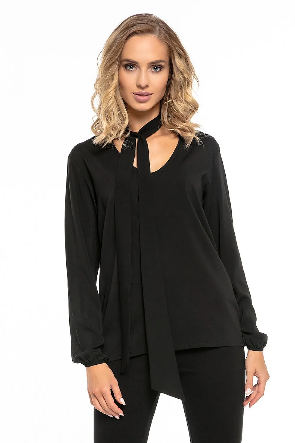 Chic Deep Neck Chiffon Blouse