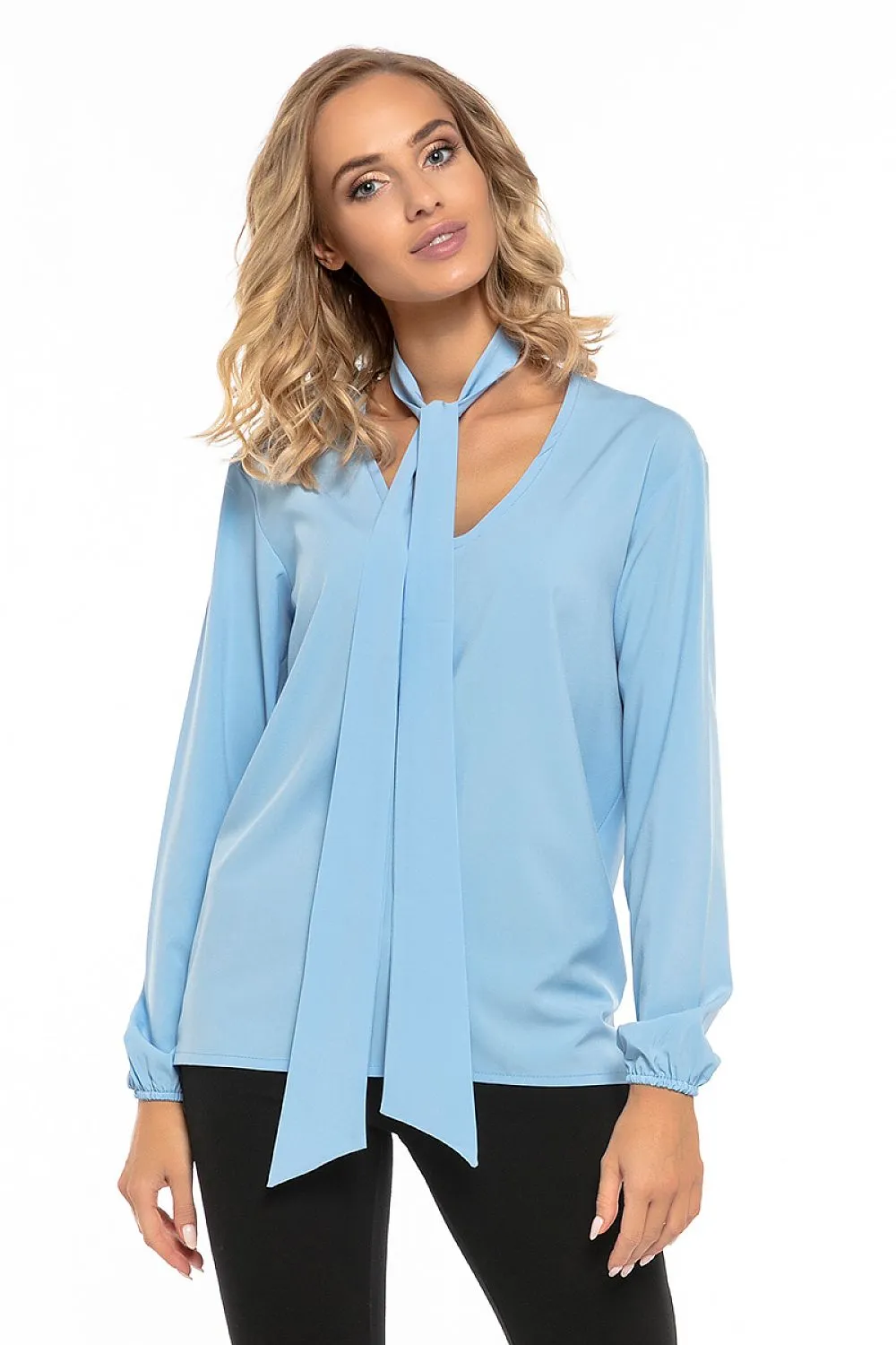 Chic Deep Neck Chiffon Blouse