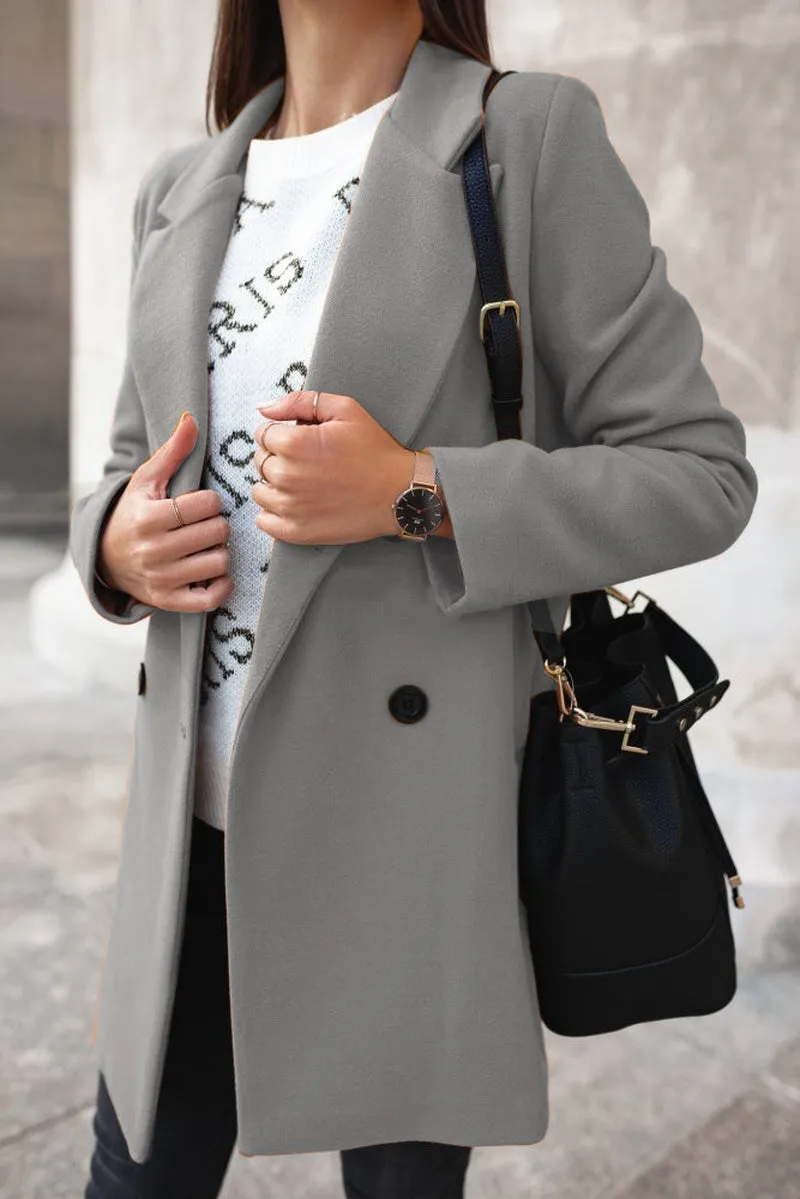 Chic Woolen Coat for Autumn with Classic Fit
