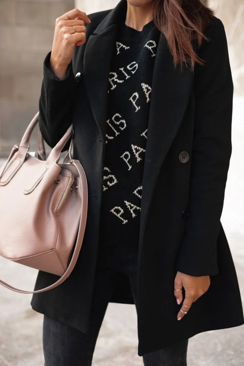 Chic Woolen Coat for Autumn with Classic Fit