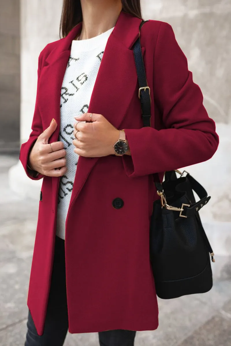 Chic Woolen Coat for Autumn with Classic Fit