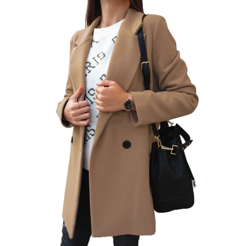 Chic Woolen Coat for Autumn with Classic Fit