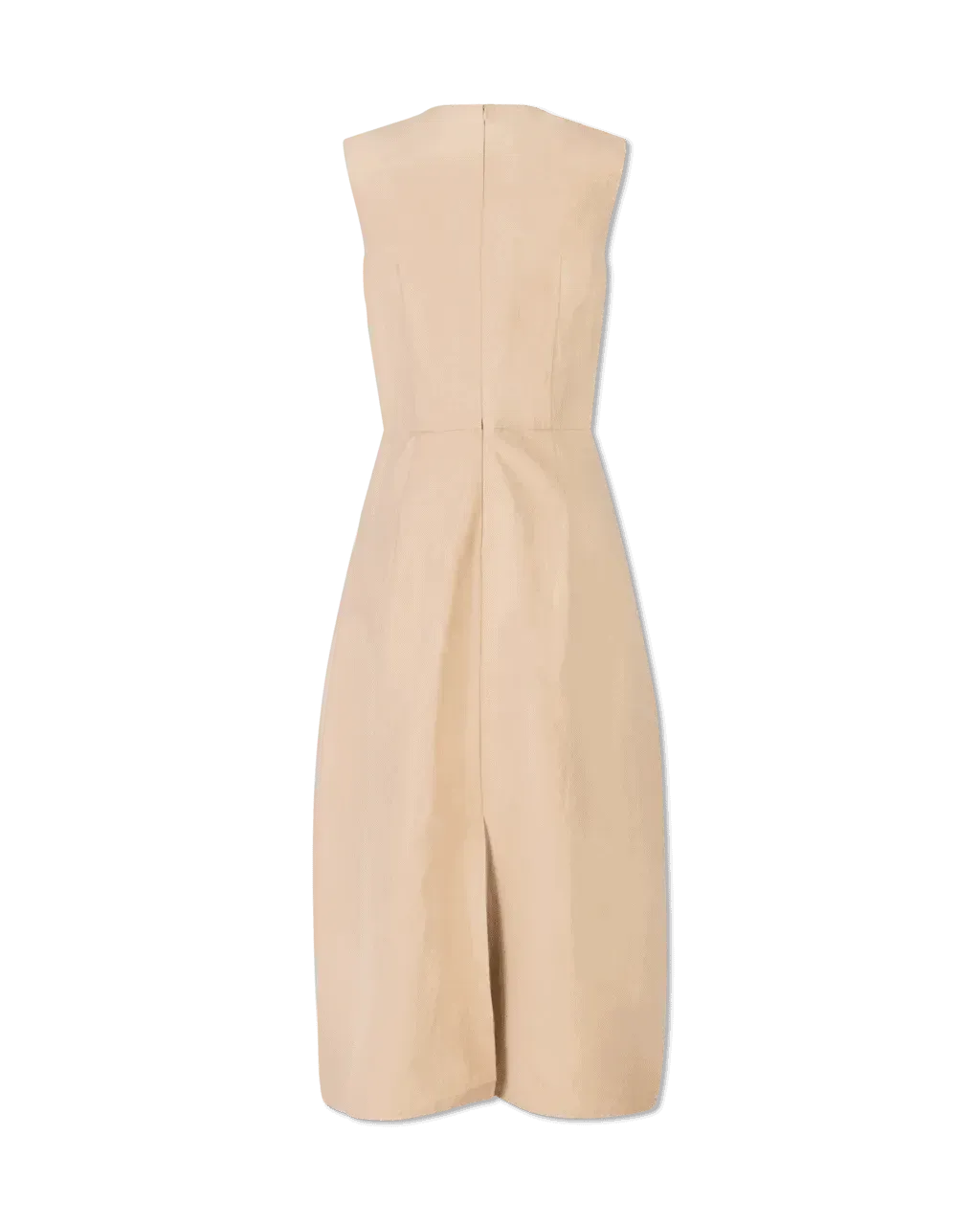 Coated Linen Sleeveless Long Dress