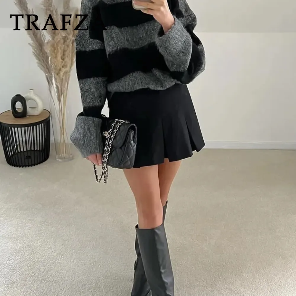 cold weather outfits JazzHer 2024 Spring Summer Women Casual Tierred Mini Skirts Fashion Vintage Solid High Wasit Ruffles Pleated Sexy Shorts Skirts
