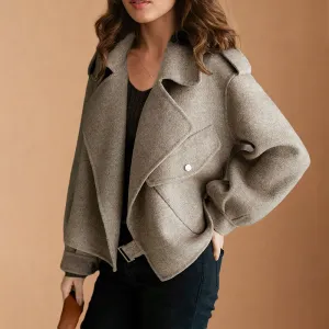 Comfortable crepe wool-like jacket