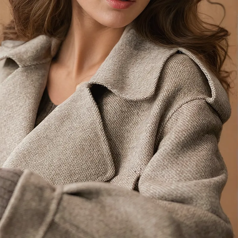 Comfortable crepe wool-like jacket