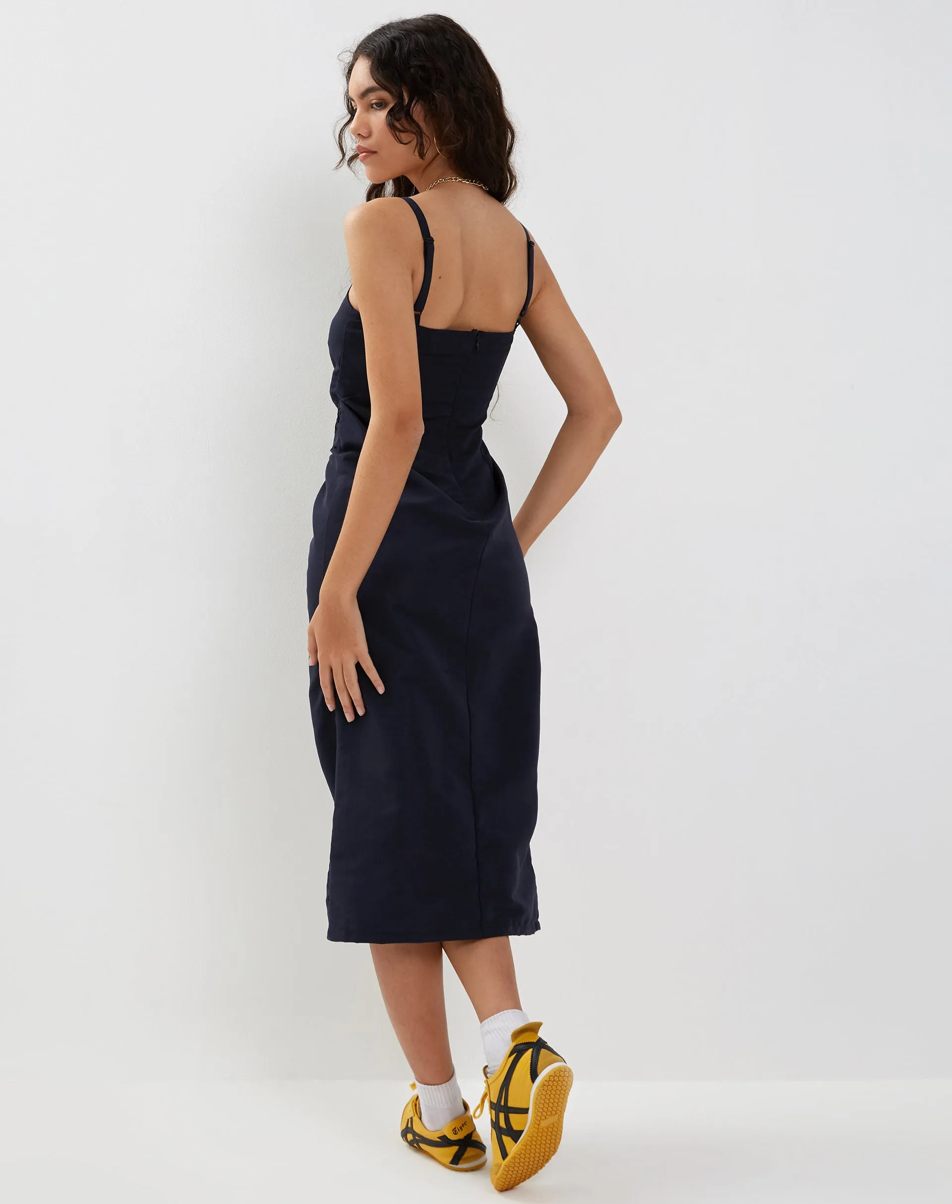 Daisha Midi Dress in Navy