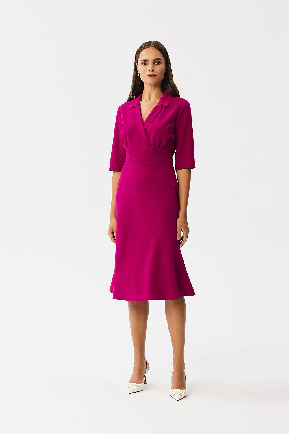 Day dress Cotton Wrap Casual Spring Tie-Waist Shirt Dress