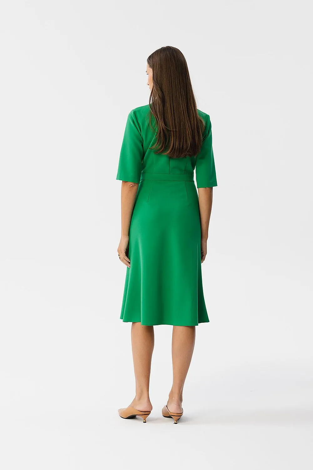 Day dress Cotton Wrap Casual Spring Tie-Waist Shirt Dress