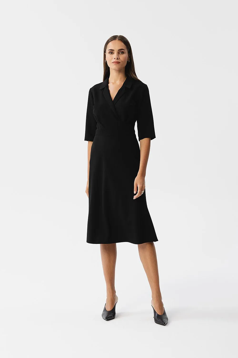 Day dress Cotton Wrap Casual Spring Tie-Waist Shirt Dress
