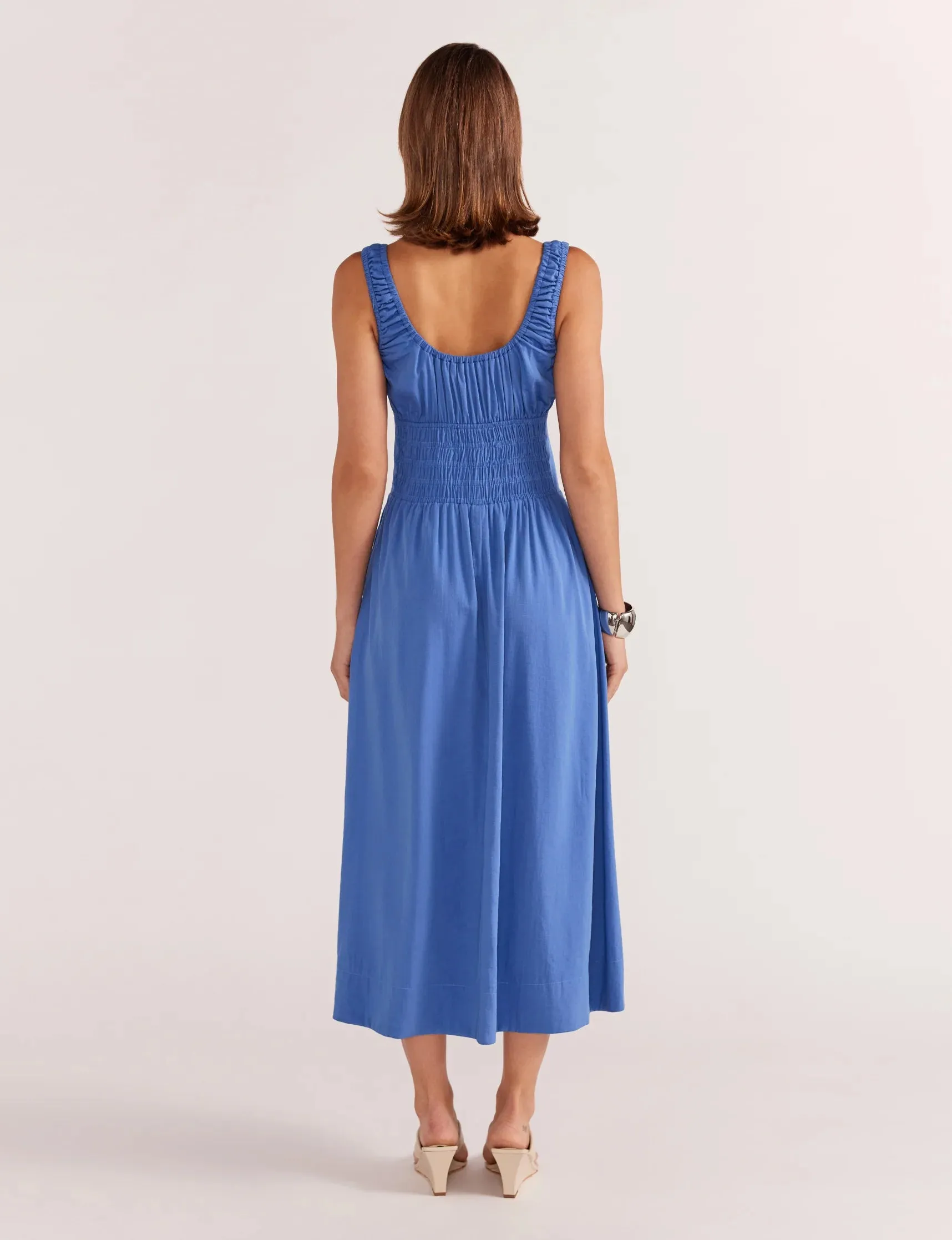 Demi Shirred Midi Dress
