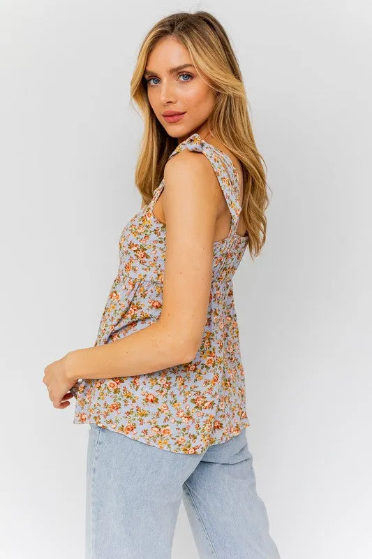 DITSY TIE STRAP TOP