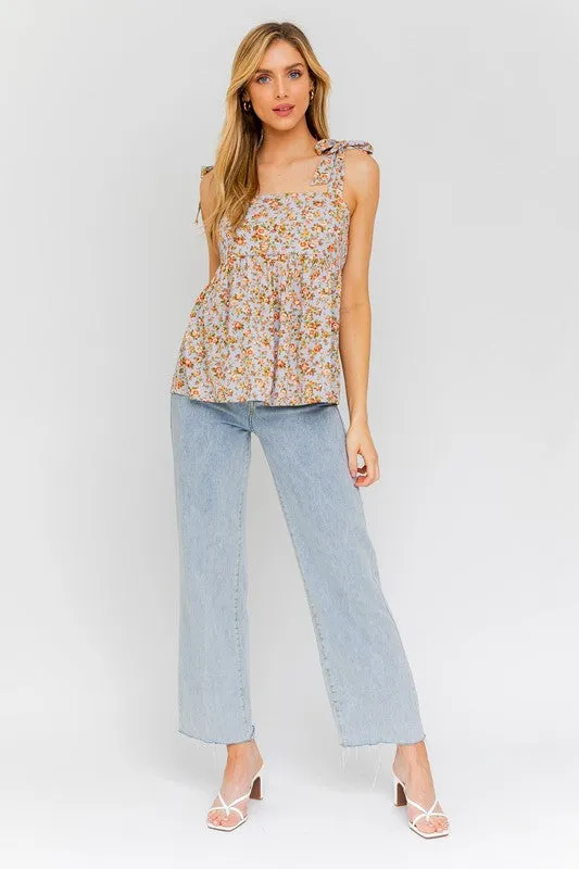 DITSY TIE STRAP TOP