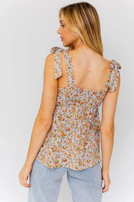 DITSY TIE STRAP TOP