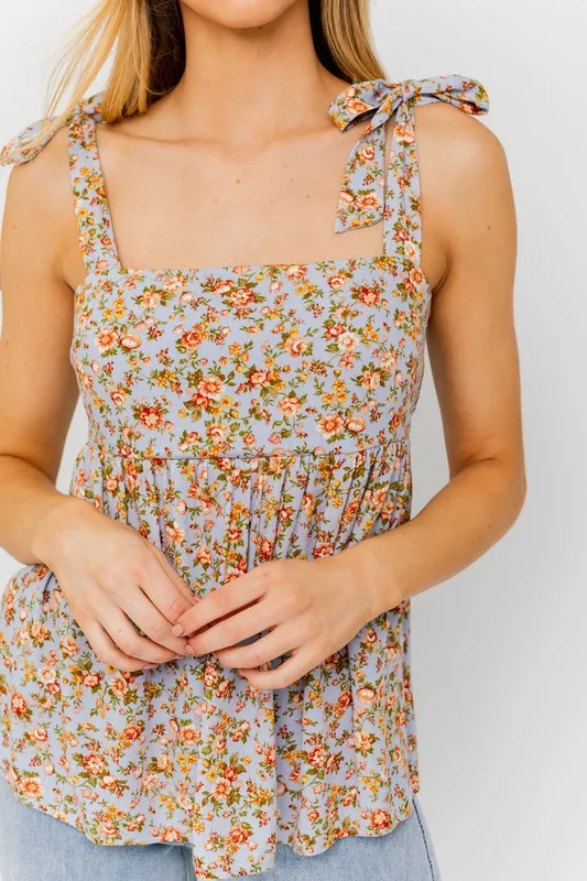 DITSY TIE STRAP TOP