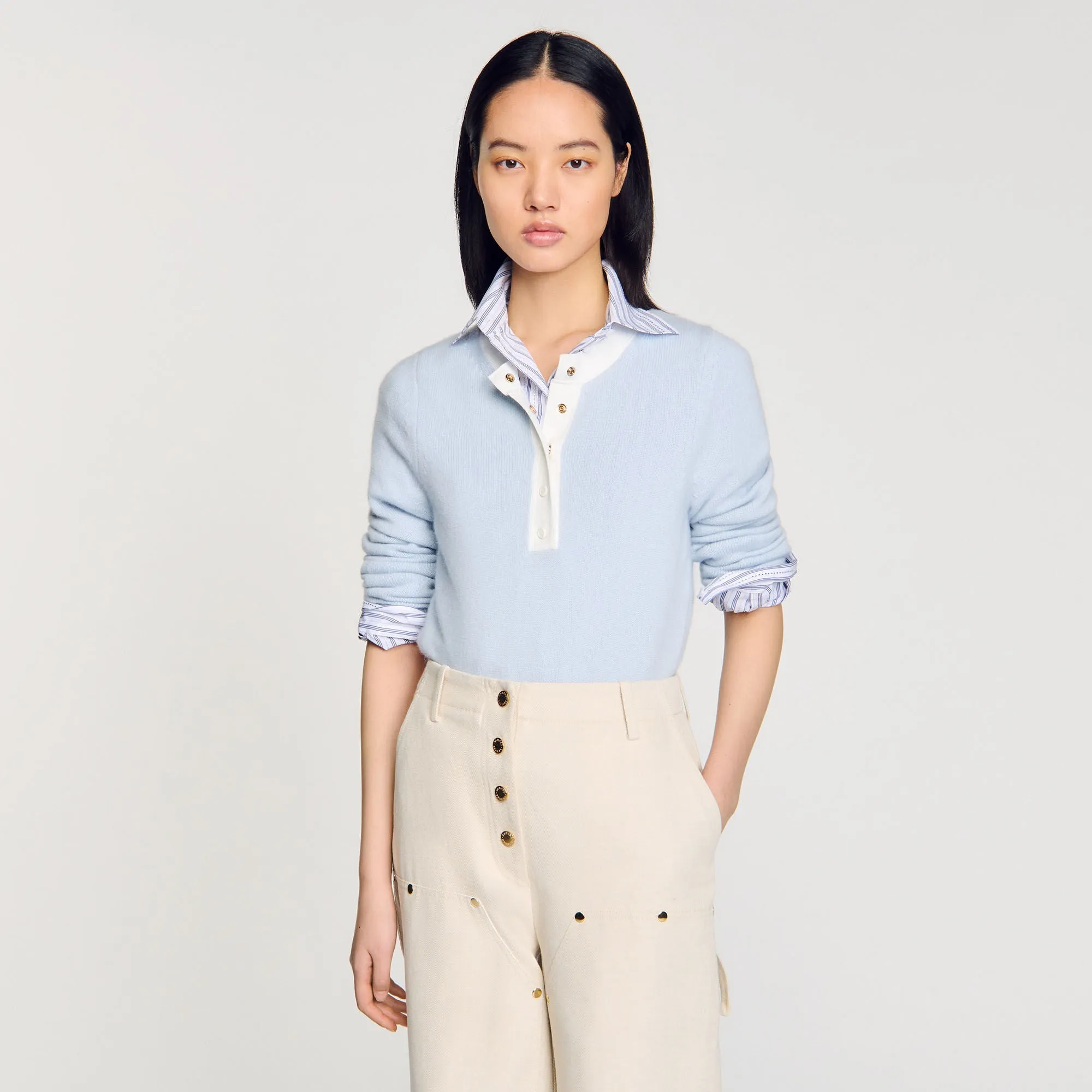 Edouard Wool And Cashmere Jumper Sky Blue