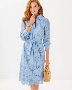 Eira Midi Shirtdress (Jacaranda Blue Pineapple)