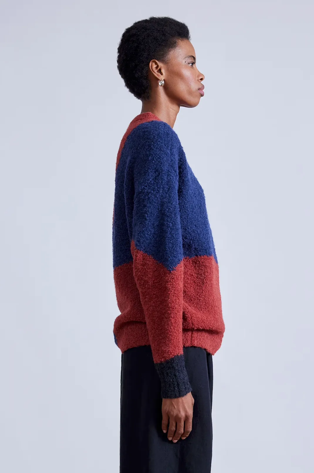Elle Textured Crew Fig-Midnight