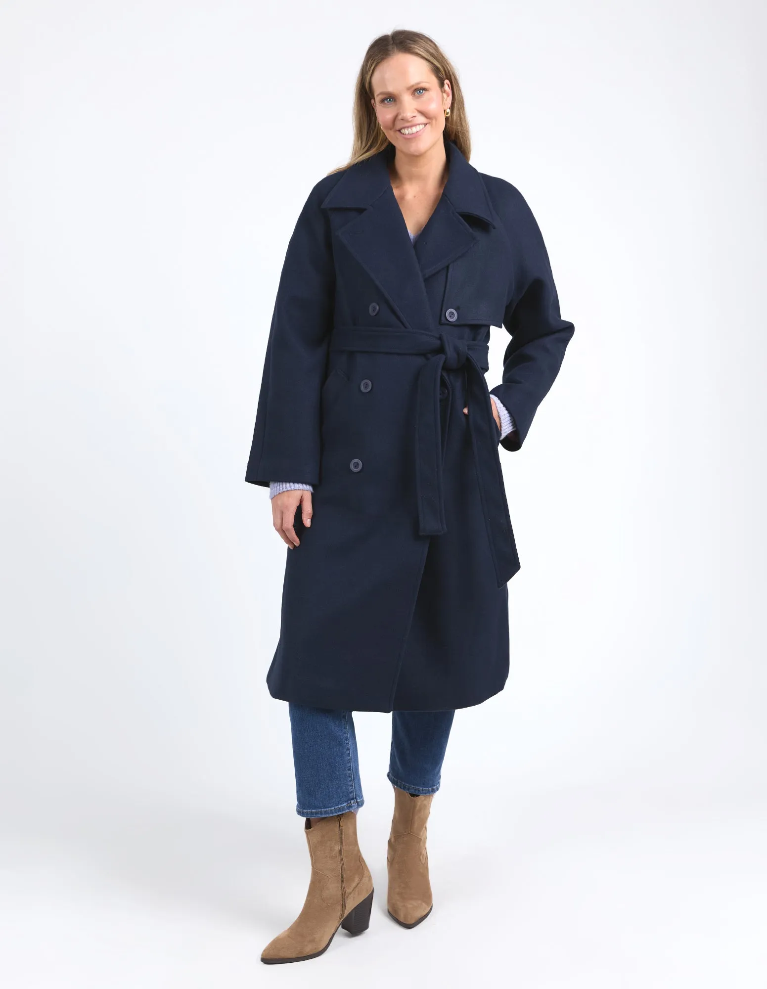 Elm Clemence Coat -Navy