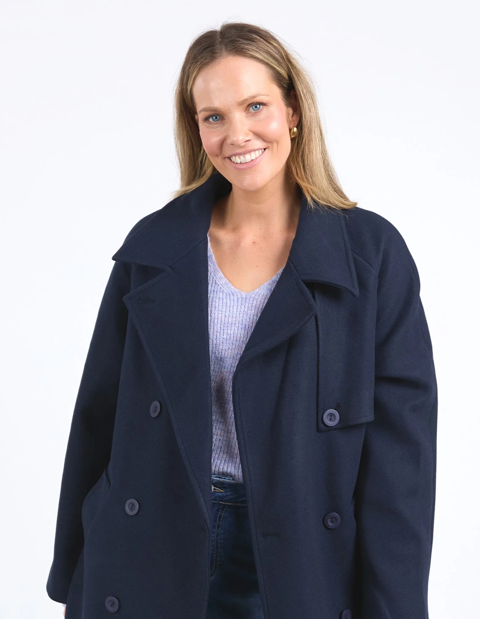 Elm Clemence Coat -Navy