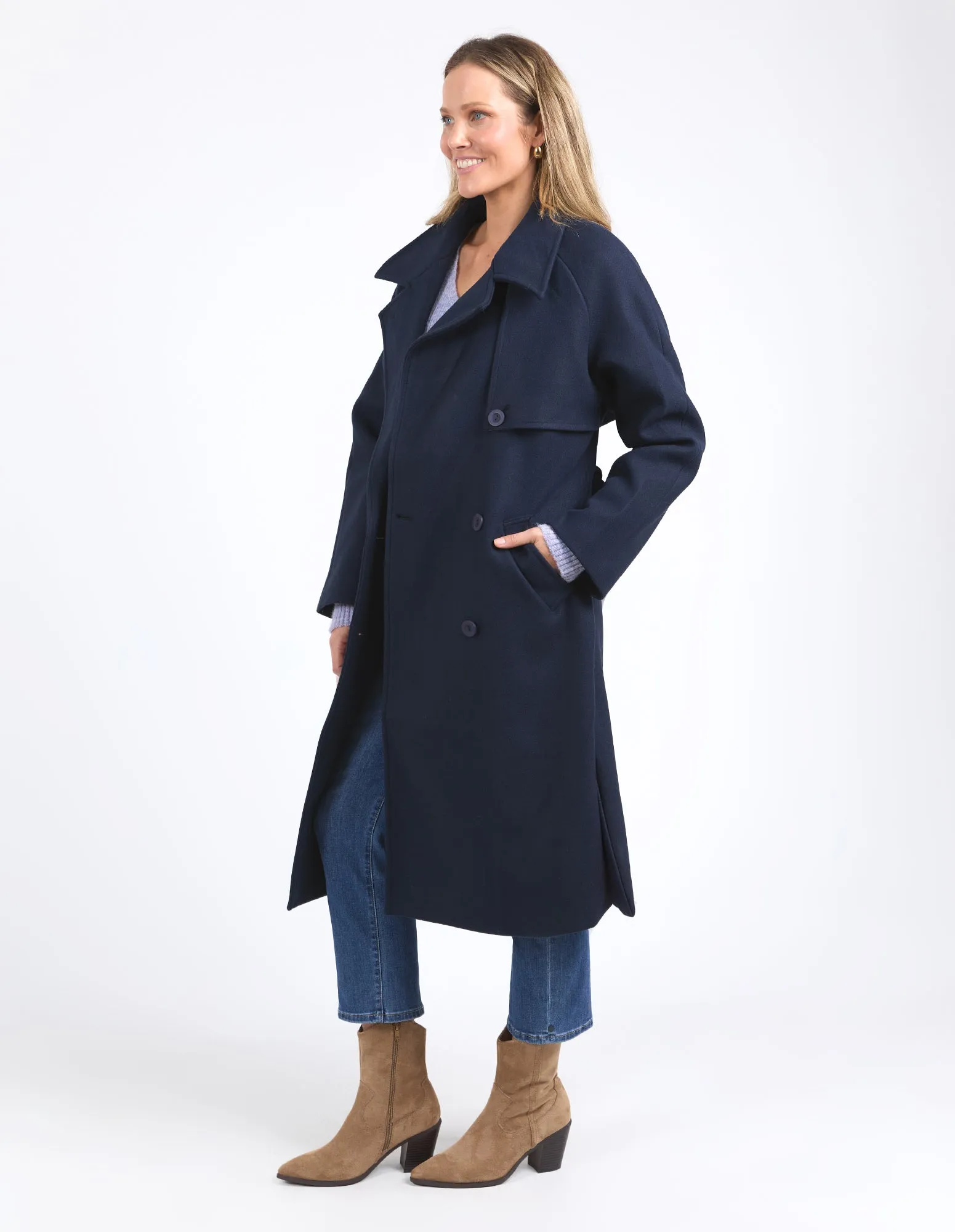 Elm Clemence Coat -Navy