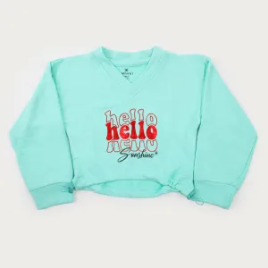 Eminent Girls Full Sleeves Sweat Shirt - Sea Green