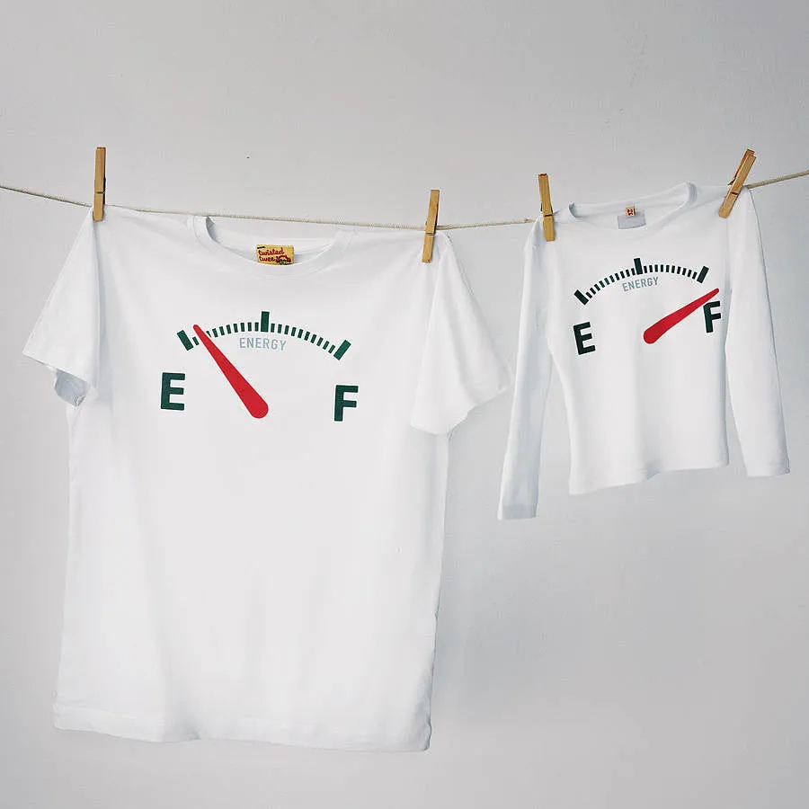 Empty and Full Energy Gauge t shirts For Dad, Son Or Daughter