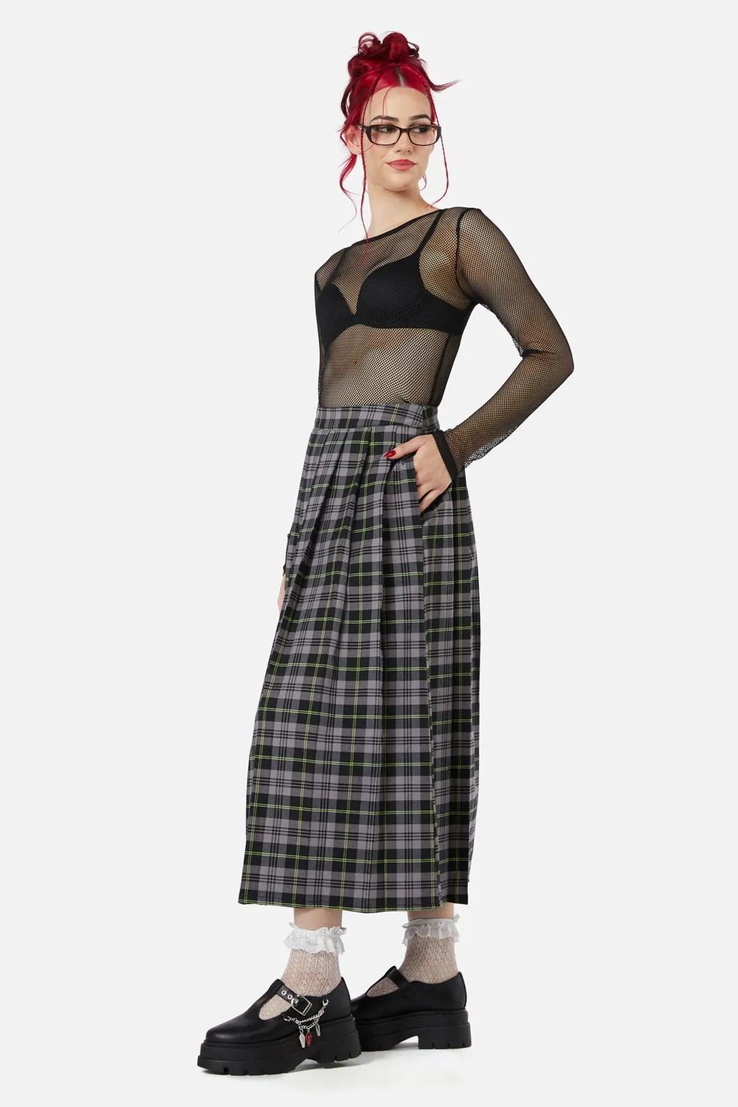 Encounter Tartan Midi Skirt