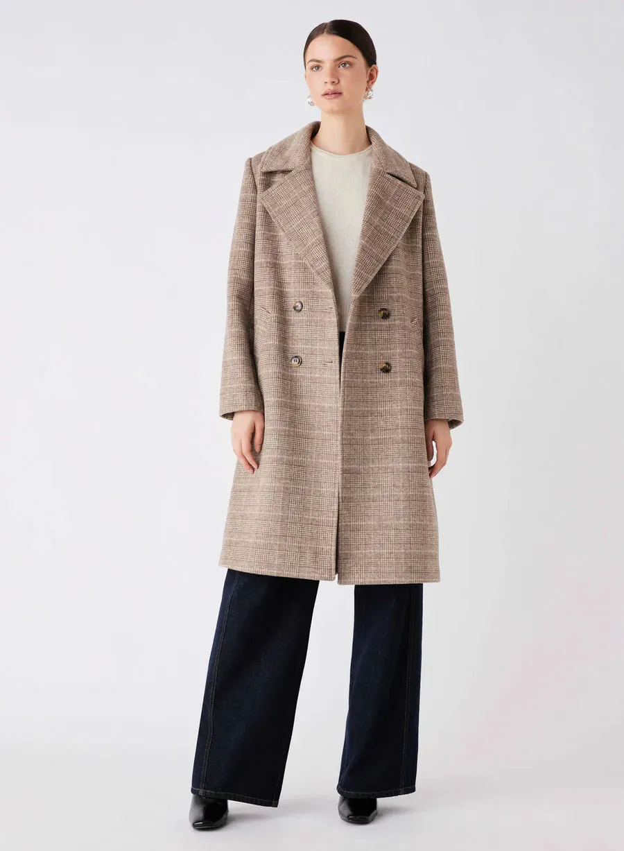Esmaee Lodge Coat - Taupe Check