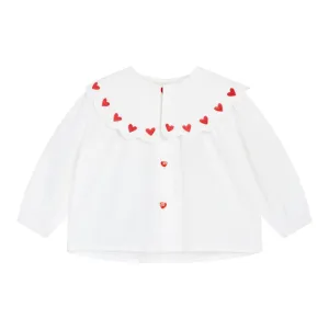 Ever Blouse, White/Ruby Red
