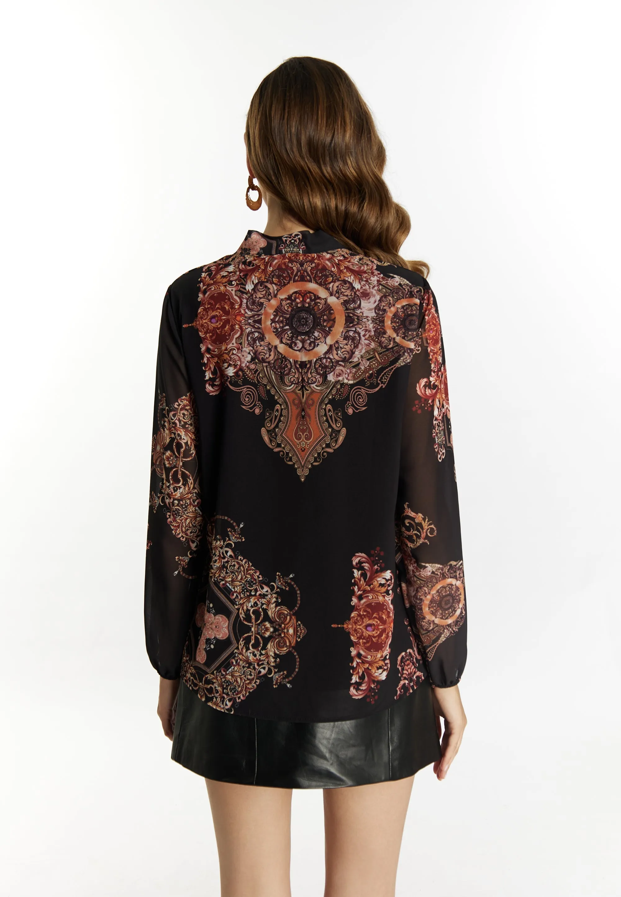 faina Women's Blouse With Baroque Print