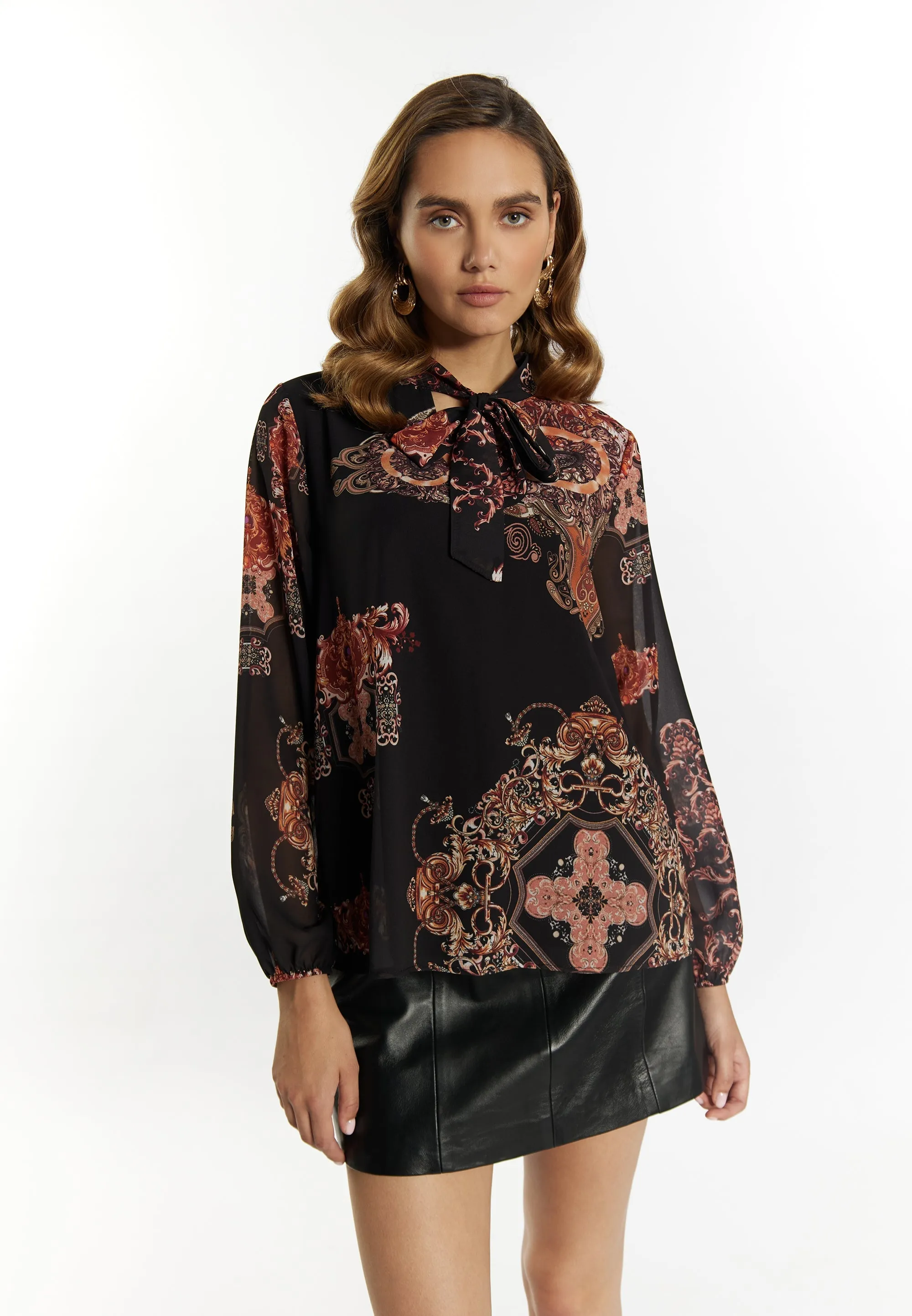 faina Women's Blouse With Baroque Print