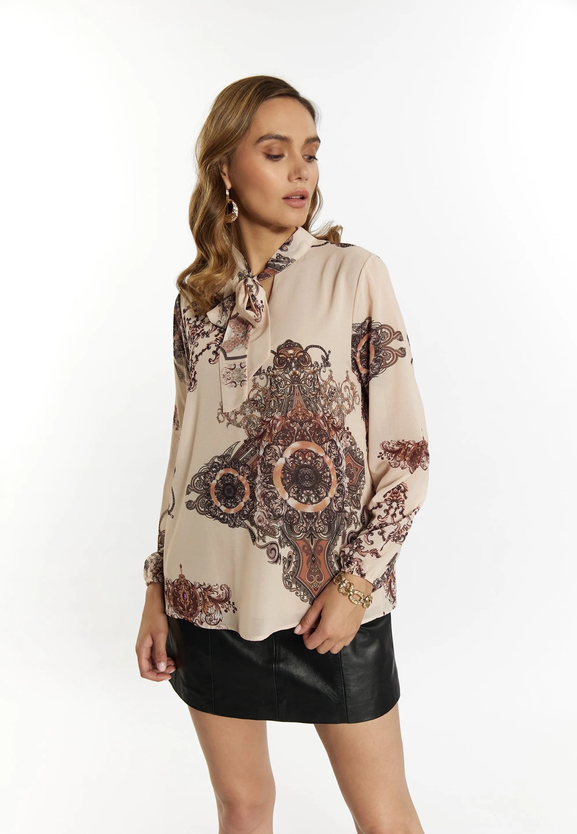 faina Women's Blouse With Baroque Print