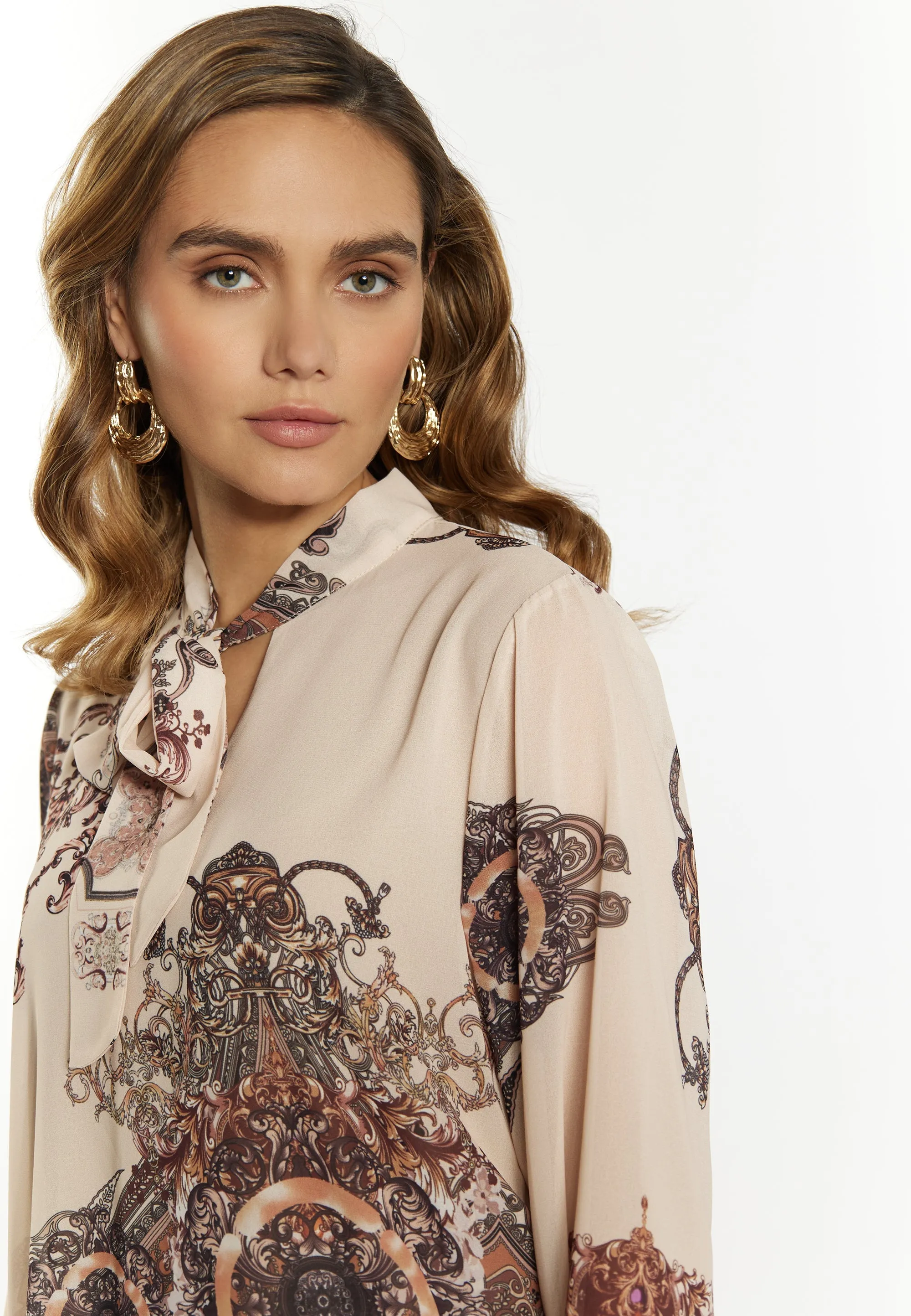 faina Women's Blouse With Baroque Print