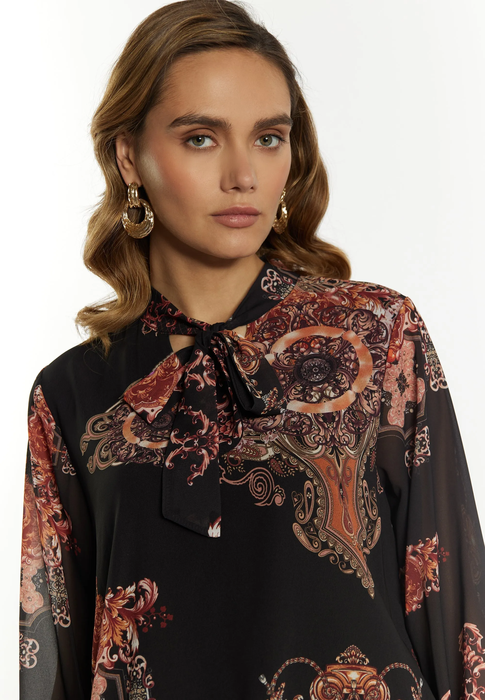 faina Women's Blouse With Baroque Print
