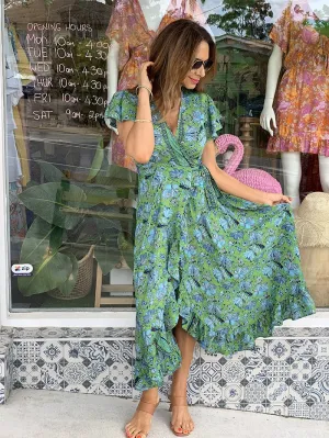 Fallon Wrap Dress - Green
