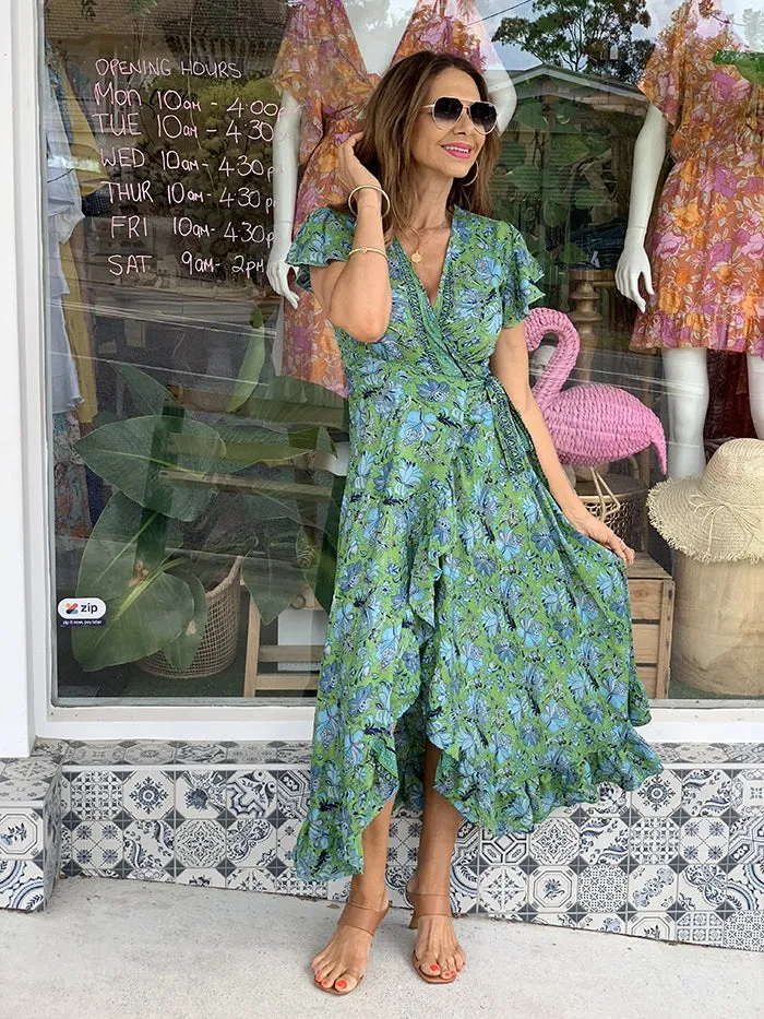 Fallon Wrap Dress - Green