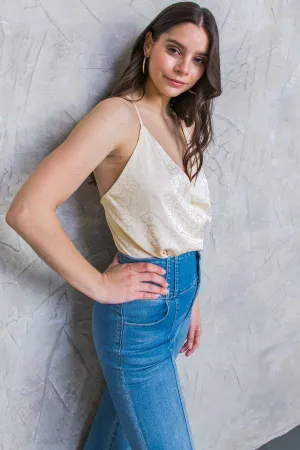 FINAL SALE- Jacquard Satin Cami Bodysuit