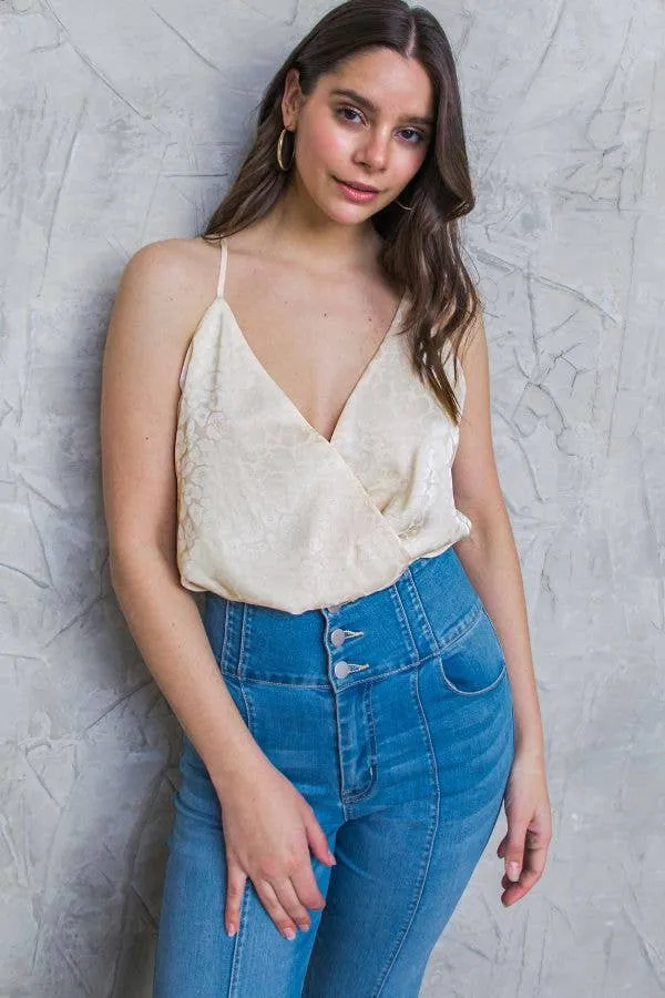 FINAL SALE- Jacquard Satin Cami Bodysuit