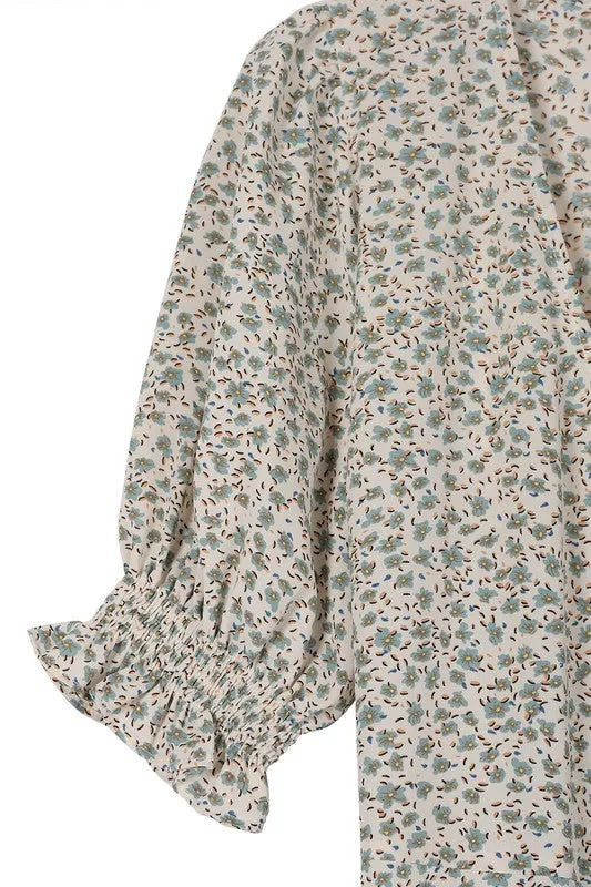 Floral v-neck wrap dress