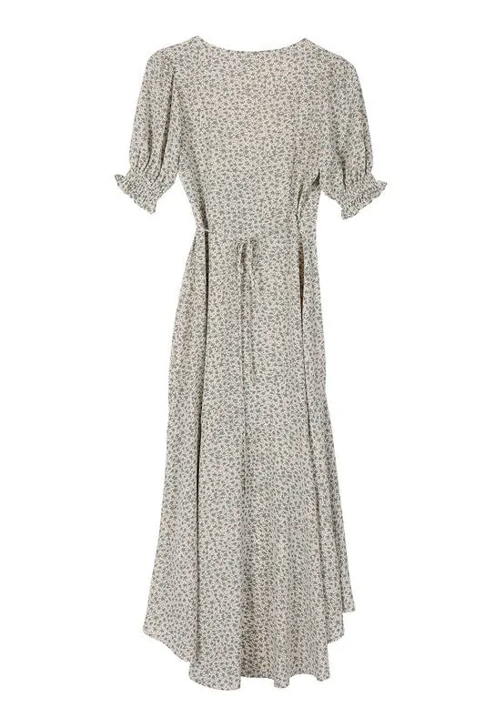Floral v-neck wrap dress