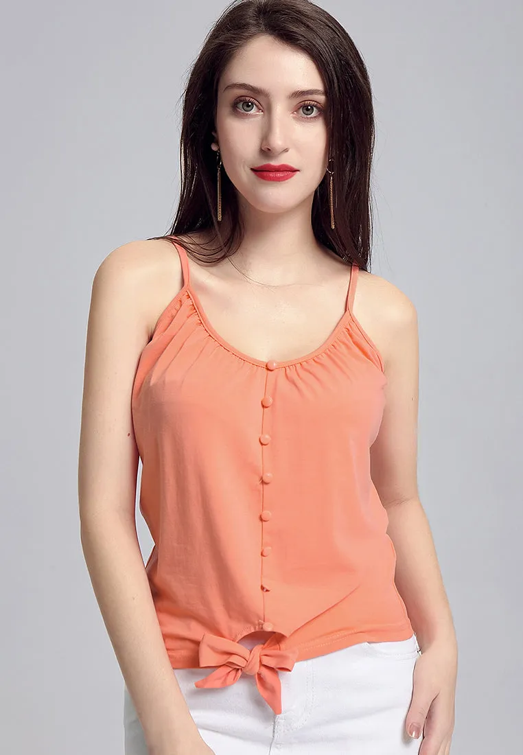 front tie spaghetti top