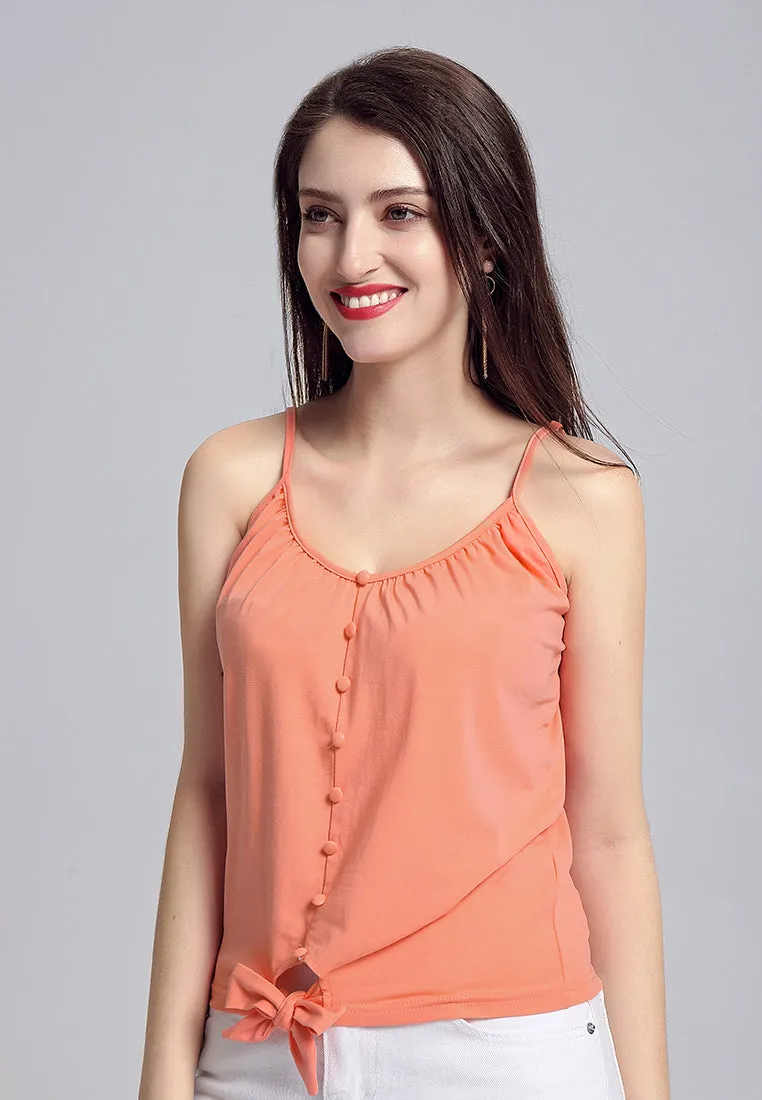 front tie spaghetti top